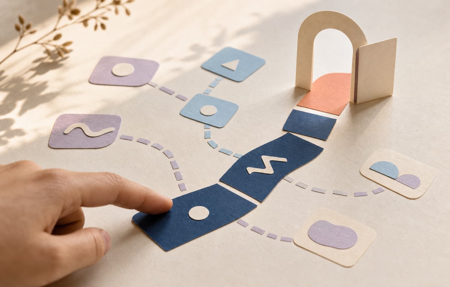 A clear pathway guiding a customer towards the next step