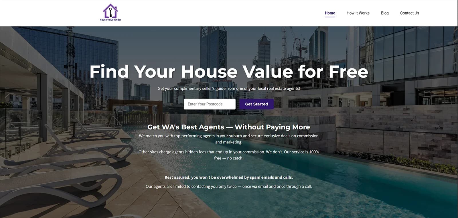 House Value Finder supporting desktop website view